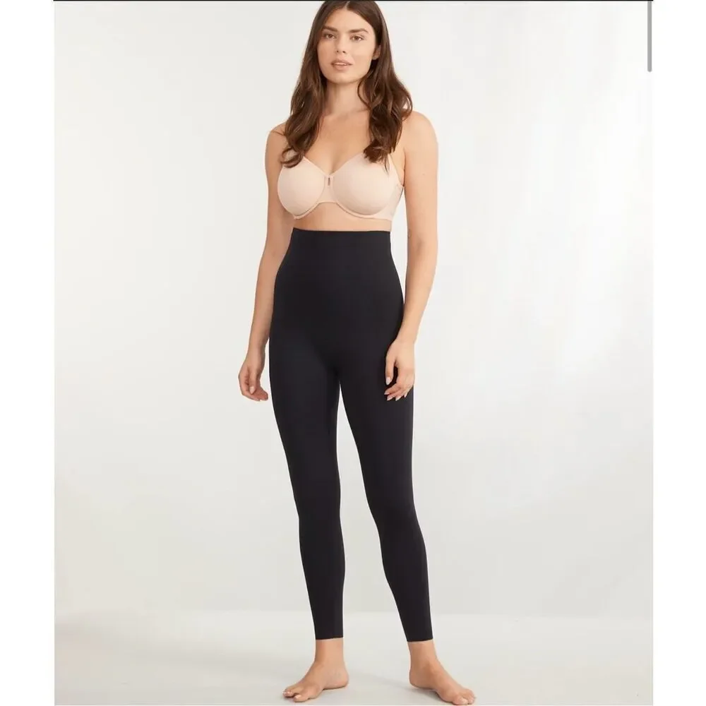 LEONISA NWT High-Waist Firm Control Compression Legging Black XL